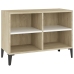 vidaXL Mueble de TV con patas metal blanco roble Sonoma 69,5x30x50 cm