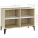 vidaXL Mueble de TV con patas metal blanco roble Sonoma 69,5x30x50 cm