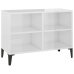 Mueble de TV con patas de metal blanco brillante 69,5x30x50 cm