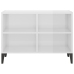 vidaXL Mueble de TV con patas de metal blanco brillante 69,5x30x50 cm