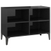 Mueble de TV con patas de metal negro brillante 69,5x30x50 cm