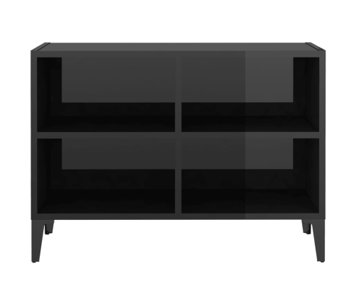 Mueble de TV con patas de metal negro brillante 69,5x30x50 cm