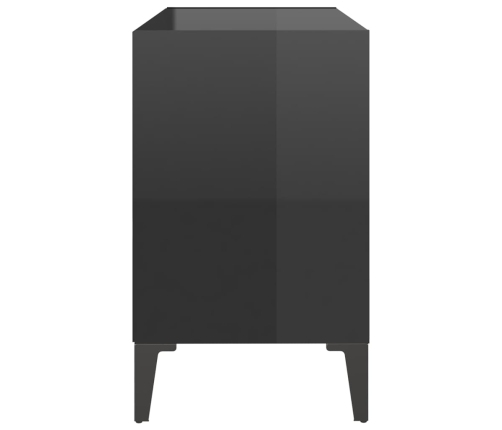 Mueble de TV con patas de metal negro brillante 69,5x30x50 cm