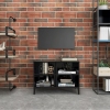 Mueble de TV con patas de metal negro brillante 69,5x30x50 cm