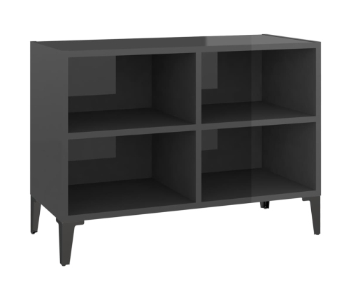 Mueble de TV con patas de metal gris brillante 69,5x30x50 cm