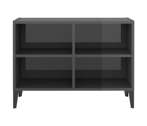 Mueble de TV con patas de metal gris brillante 69,5x30x50 cm