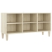 Mueble de TV patas de madera maciza roble Sonoma 103,5x30x50 cm