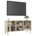 vidaXL Mueble de TV patas de madera maciza roble Sonoma 103,5x30x50 cm