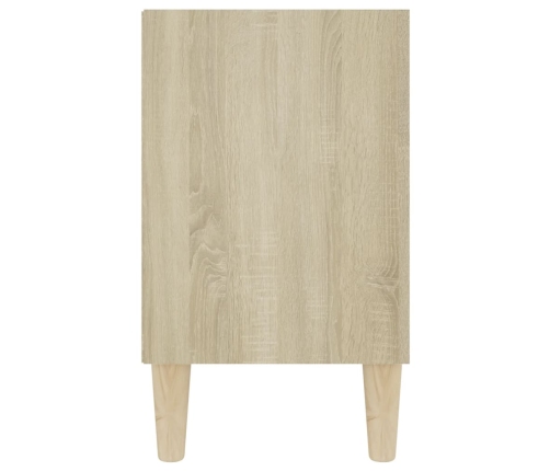 vidaXL Mueble de TV patas de madera maciza roble Sonoma 103,5x30x50 cm