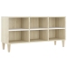 Mueble TV patas madera maciza blanca roble sonoma 103,5x30x50cm