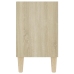 Mueble TV patas madera maciza blanca roble sonoma 103,5x30x50cm