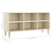 Mueble TV patas madera maciza blanca roble sonoma 103,5x30x50cm