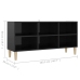 vidaXL Mueble de TV patas de madera maciza negro brillo 103,5x30x50 cm