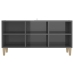 Mueble de TV patas de madera maciza gris brillo 103,5x30x50 cm