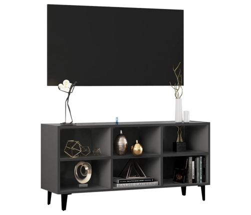 Mueble de TV con patas de metal gris 103,5x30x50 cm