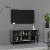 Mueble de TV con patas de metal gris 103,5x30x50 cm