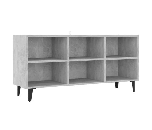 vidaXL Mueble de TV con patas metal gris hormigón 103,5x30x50 cm