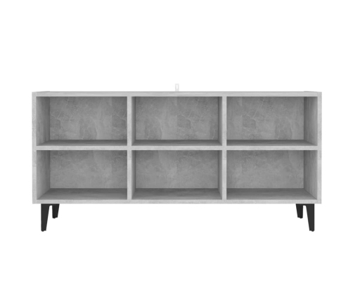 vidaXL Mueble de TV con patas metal gris hormigón 103,5x30x50 cm