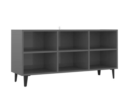 Mueble de TV con patas de metal gris brillante 103,5x30x50 cm