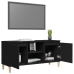 vidaXL Mueble de TV con patas de madera maciza negro 103,5x35x50 cm