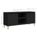 vidaXL Mueble de TV con patas de madera maciza negro 103,5x35x50 cm