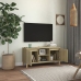 vidaXL Mueble de TV patas madera maciza roble Sonoma 103,5x35x50 cm