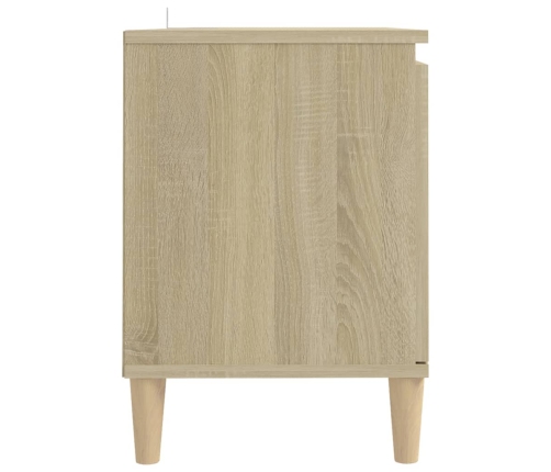 vidaXL Mueble de TV patas madera maciza roble Sonoma 103,5x35x50 cm