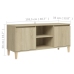 vidaXL Mueble de TV patas madera maciza roble Sonoma 103,5x35x50 cm