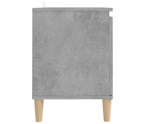 Mueble de TV patas madera maciza gris hormigón 103,5x35x50 cm