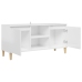 Mueble de TV patas madera pino blanco con brillo 103,5x35x50 cm