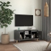 Mueble de TV patas madera pino gris con brillo 103,5x35x50 cm