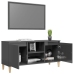 Mueble de TV patas madera pino gris con brillo 103,5x35x50 cm