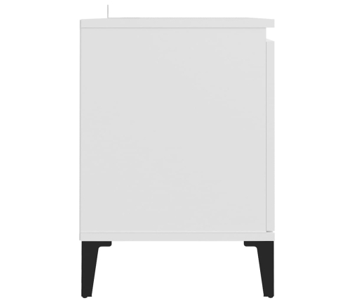 Mueble de TV con patas de metal blanco 103,5x35x50 cm