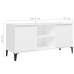 Mueble de TV con patas de metal blanco 103,5x35x50 cm