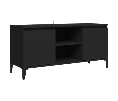 Mueble de TV con patas de metal negro 103,5x35x50 cm