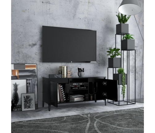 Mueble de TV con patas de metal negro 103,5x35x50 cm