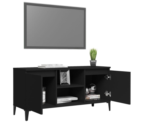 Mueble de TV con patas de metal negro 103,5x35x50 cm