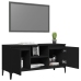 Mueble de TV con patas de metal negro 103,5x35x50 cm