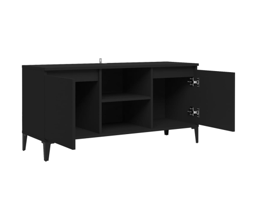 Mueble de TV con patas de metal negro 103,5x35x50 cm