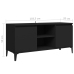 Mueble de TV con patas de metal negro 103,5x35x50 cm