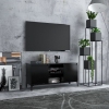 vidaXL Mueble de TV con patas de metal negro 103,5x35x50 cm