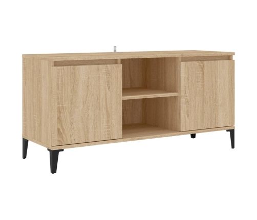 vidaXL Mueble de TV con patas metal color roble Sonoma 103,5x35x50 cm