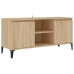 vidaXL Mueble de TV con patas metal color roble Sonoma 103,5x35x50 cm