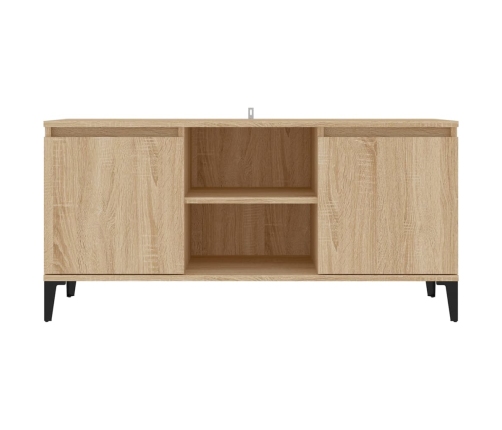 vidaXL Mueble de TV con patas metal color roble Sonoma 103,5x35x50 cm