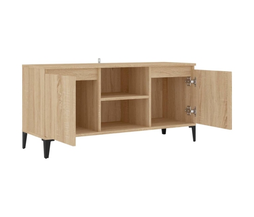 vidaXL Mueble de TV con patas metal color roble Sonoma 103,5x35x50 cm