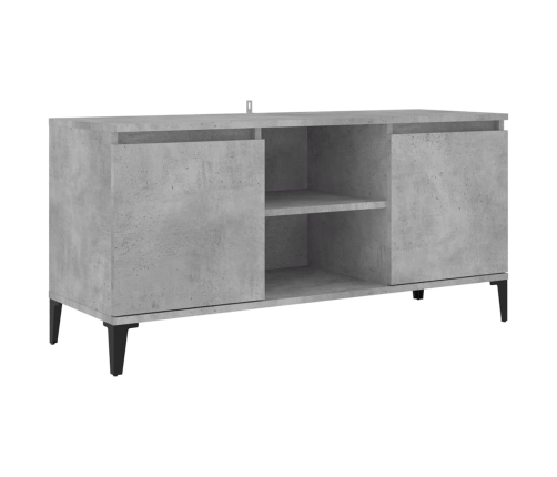 Mueble de TV con patas metal gris hormigón 103,5x35x50 cm