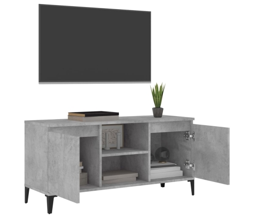 Mueble de TV con patas metal gris hormigón 103,5x35x50 cm