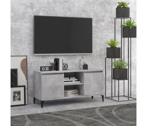 Mueble de TV con patas metal gris hormigón 103,5x35x50 cm