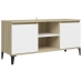 Mueble de TV con patas metal blanco roble Sonoma 103,5x35x50 cm