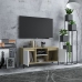 Mueble de TV con patas metal blanco roble Sonoma 103,5x35x50 cm